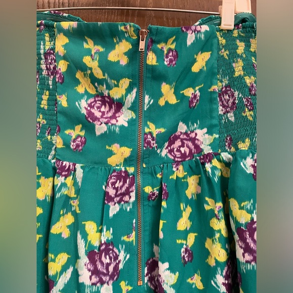 GAP Women Strapless Green Floral Dress Sz-18 - Picture 9 of 9